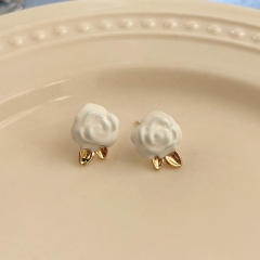 925 needle color enamel sweet flower studs earrings collection