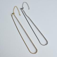 3mm half snake chain tennis chain stainless steel necklace