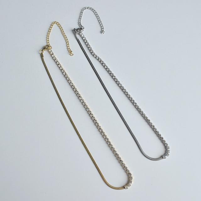 3mm half snake chain tennis chain stainless steel necklace