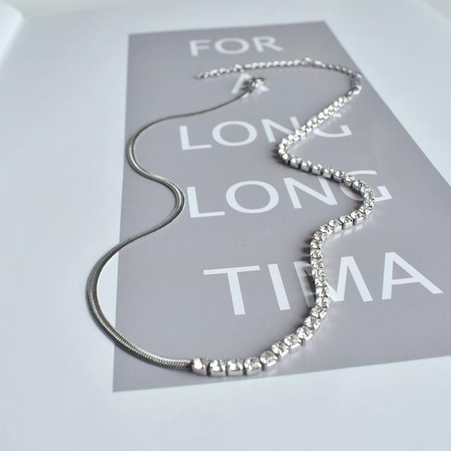 3mm half snake chain tennis chain stainless steel necklace