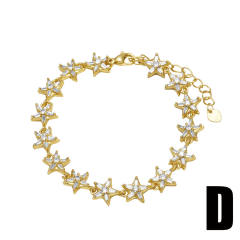 Delicate gold plated copper full diamond bracelet tennis bracelet