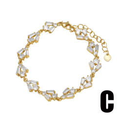 Delicate gold plated copper full diamond bracelet tennis bracelet