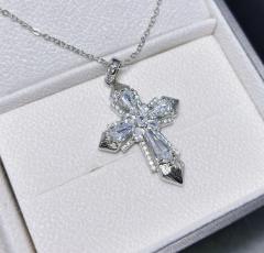 Italy palace trend luxury diamond cross copper necklace