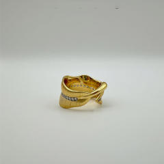 Italy design frosted patter diamond copper finger rings
