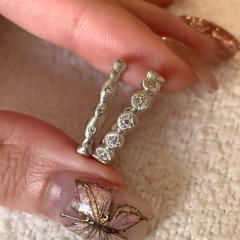 Italy palace design frosted patter diamond finger rings