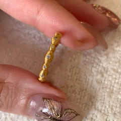 Italy palace design frosted patter diamond finger rings