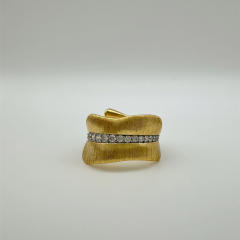 Italy design frosted patter diamond copper finger rings