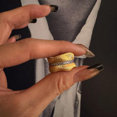 Italy design frosted patter diamond copper finger rings