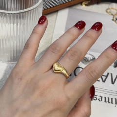 Italy palace trend frosted heart copper finger rings
