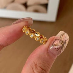 Italy palace design frosted patter diamond finger rings