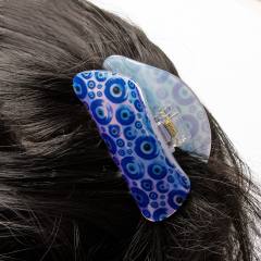 Blue color evil eye turkey eye women hair claw clips