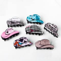 8CM cowboy hat personality hair claw clips