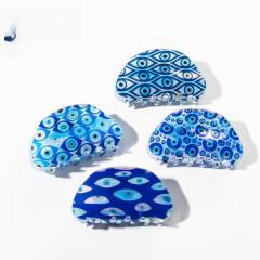 Blue color evil eye turkey eye women hair claw clips