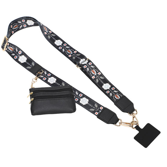 Popular clip and go phone strap with wallet