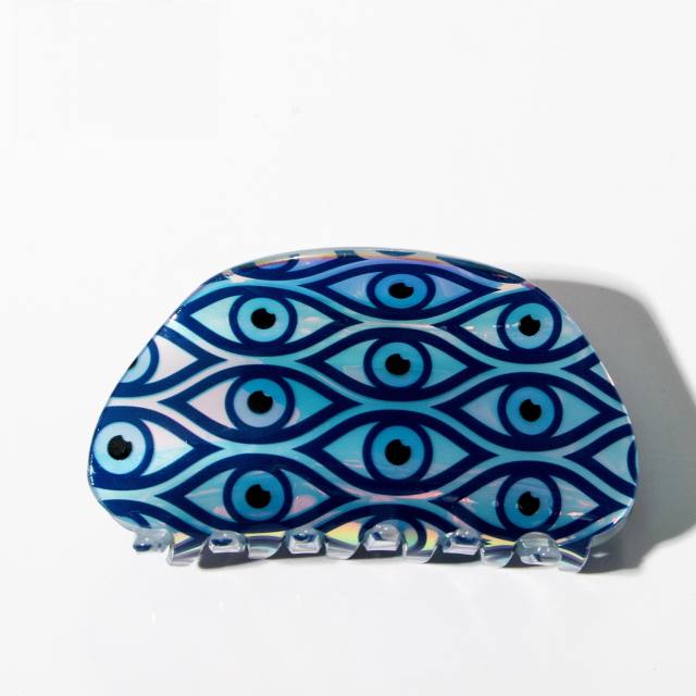 Blue color evil eye turkey eye women hair claw clips