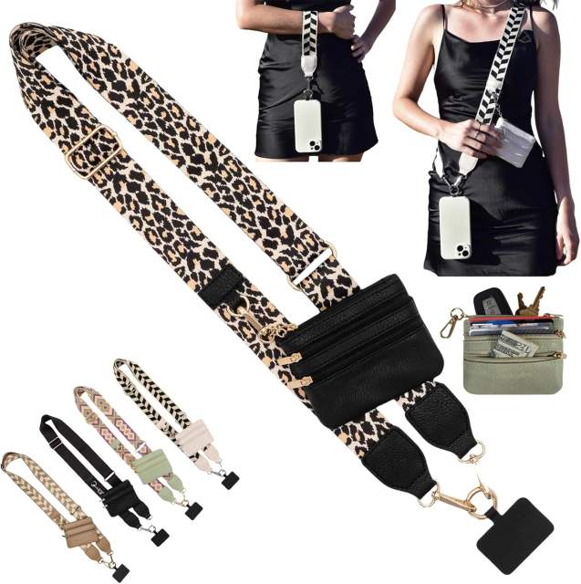 Popular clip and go phone strap with wallet