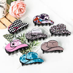 8CM cowboy hat personality hair claw clips