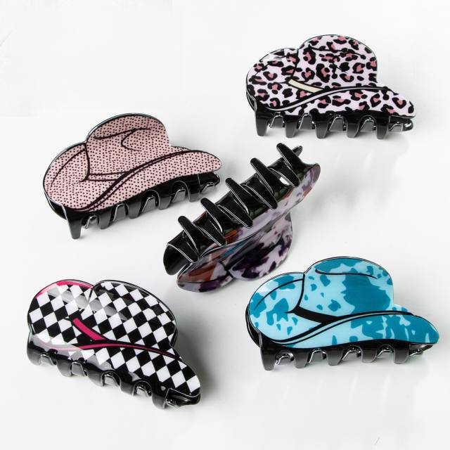 8CM cowboy hat personality hair claw clips