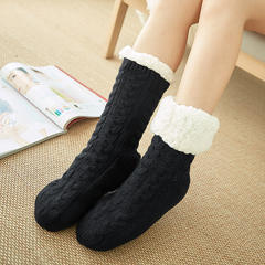 Winter warm braid pattern floor socks no-slip socks