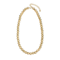 Chunky stainless steel ball bead necklace