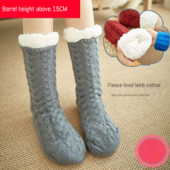 Winter warm braid pattern floor socks no-slip socks