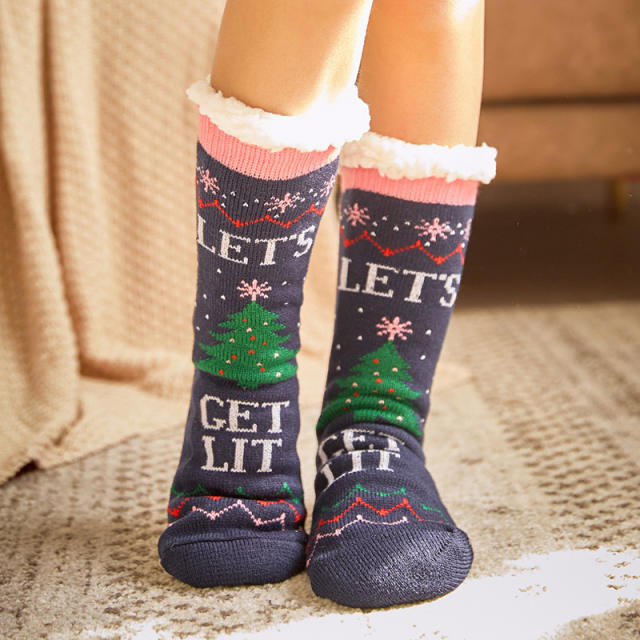 Winter warm christmas series floor socks