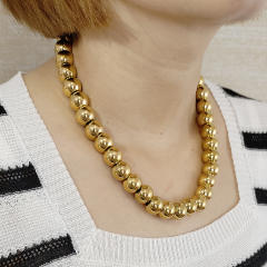 Chunky stainless steel ball bead necklace