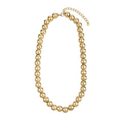 Chunky stainless steel ball bead necklace