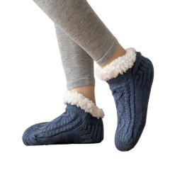 Winter warm braid pattern floor socks