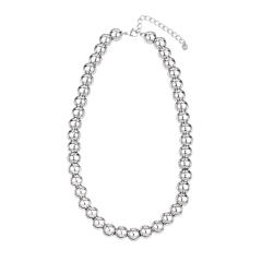 Chunky stainless steel ball bead necklace