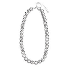 Chunky stainless steel ball bead necklace