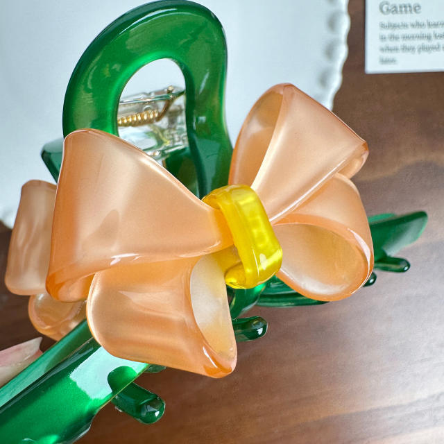 12.8cm large size sweet bow Acetate hair claw clips