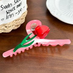 12.8CM Large size sweet tulip flower hair claw clips