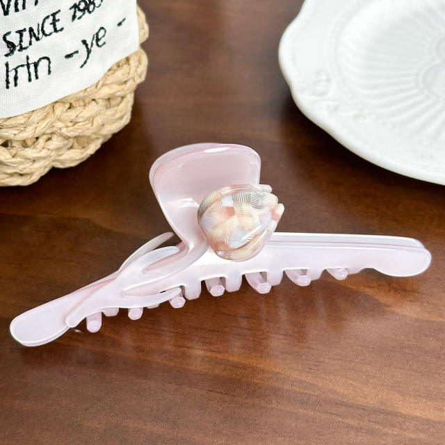 12.8CM Large size sweet tulip flower hair claw clips