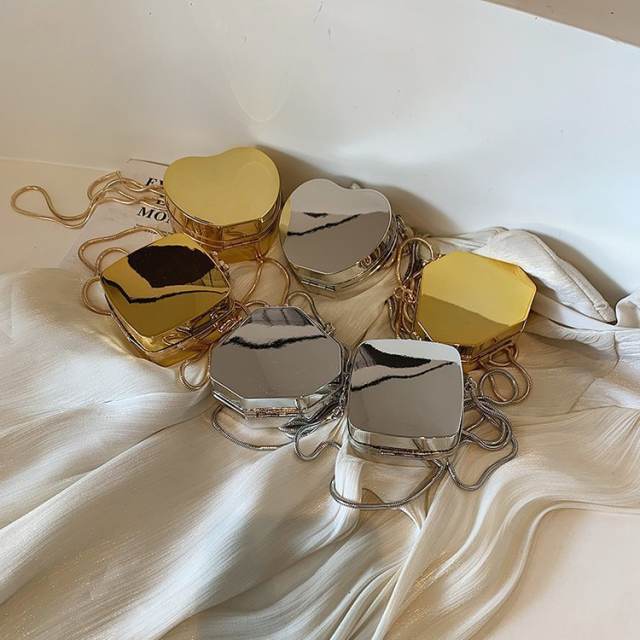 Personality gold silver color acrylic mini bag neat purse