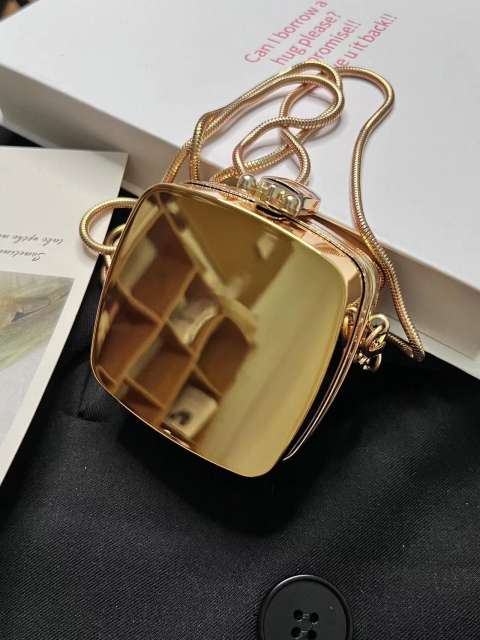 Personality gold silver color acrylic mini bag neat purse