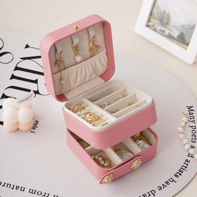 Popular three layer colorful jewelry box travel jewelry storage box
