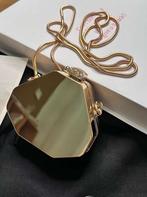 Personality gold silver color acrylic mini bag neat purse