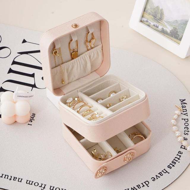 Popular three layer colorful jewelry box travel jewelry storage box