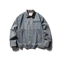 Early autumn vintage washes denim jean jacket oversize jacket
