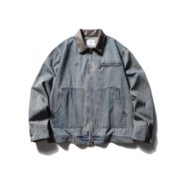 Early autumn vintage washes denim jean jacket oversize jacket
