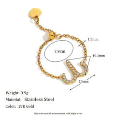 Creative diamond zodiac slide stainless steel finger rings