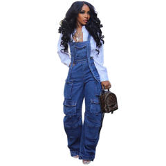Occident fashion loose casual denim Overalls for women