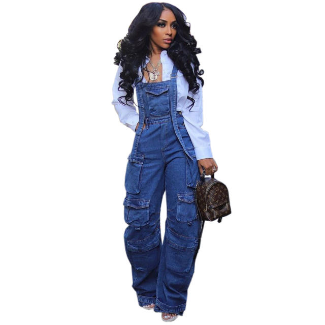 Occident fashion loose casual denim Overalls for women