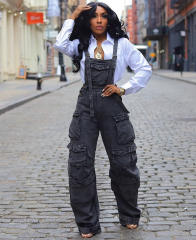 Occident fashion loose casual denim Overalls for women