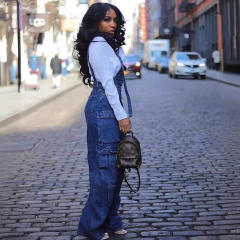 Occident fashion loose casual denim Overalls for women