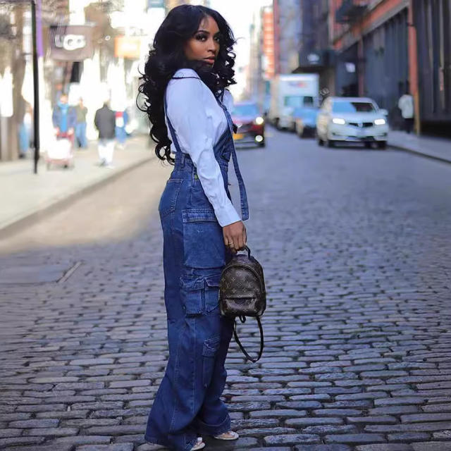 Occident fashion loose casual denim Overalls for women
