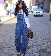 Occident fashion loose casual denim Overalls for women