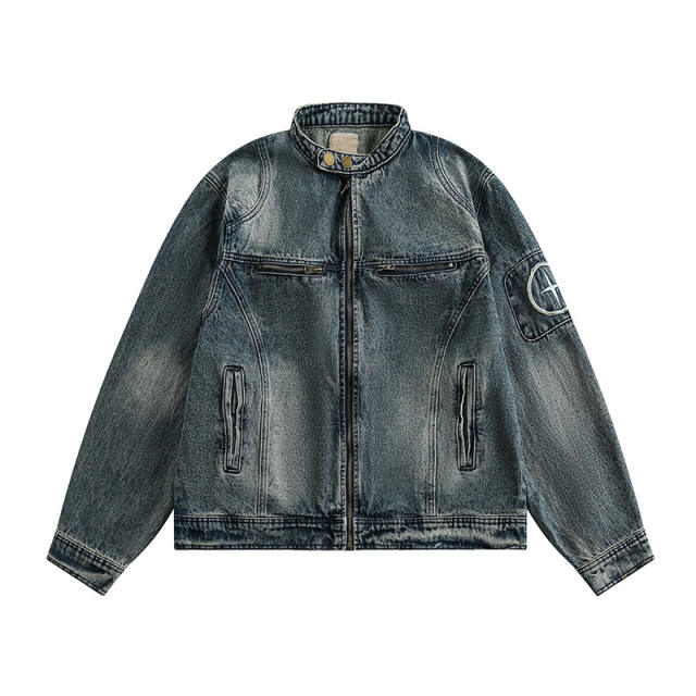 Vintage Washed denim casual jean jacket