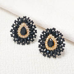 Delicate colorful crystal bead boho drop earrings